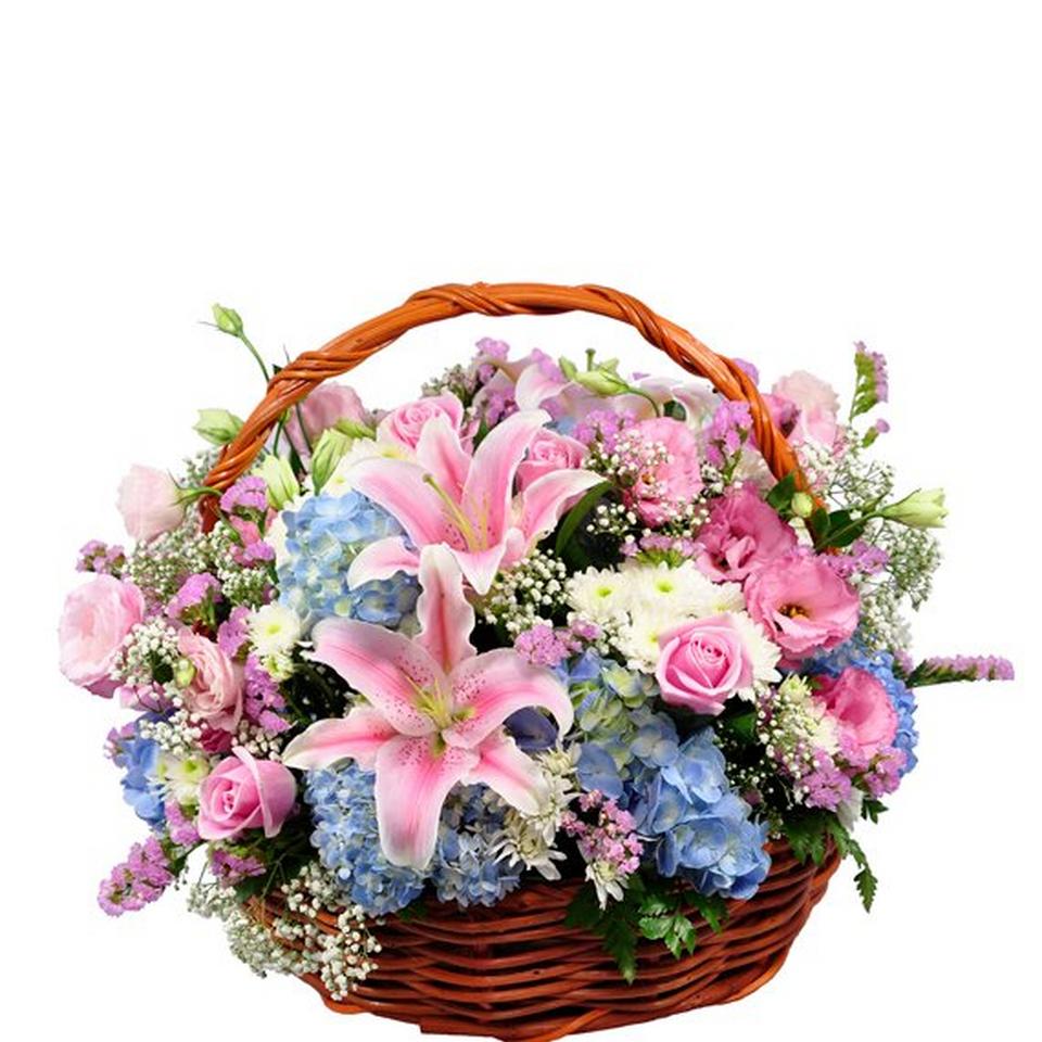 Image 1 of 1 of Basket fresh flowers
