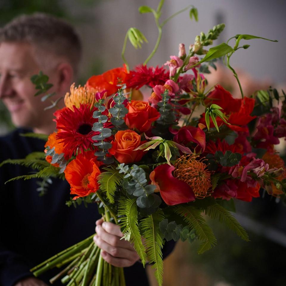 Image 3 of 4 of Fiery Halloween Bouquet
