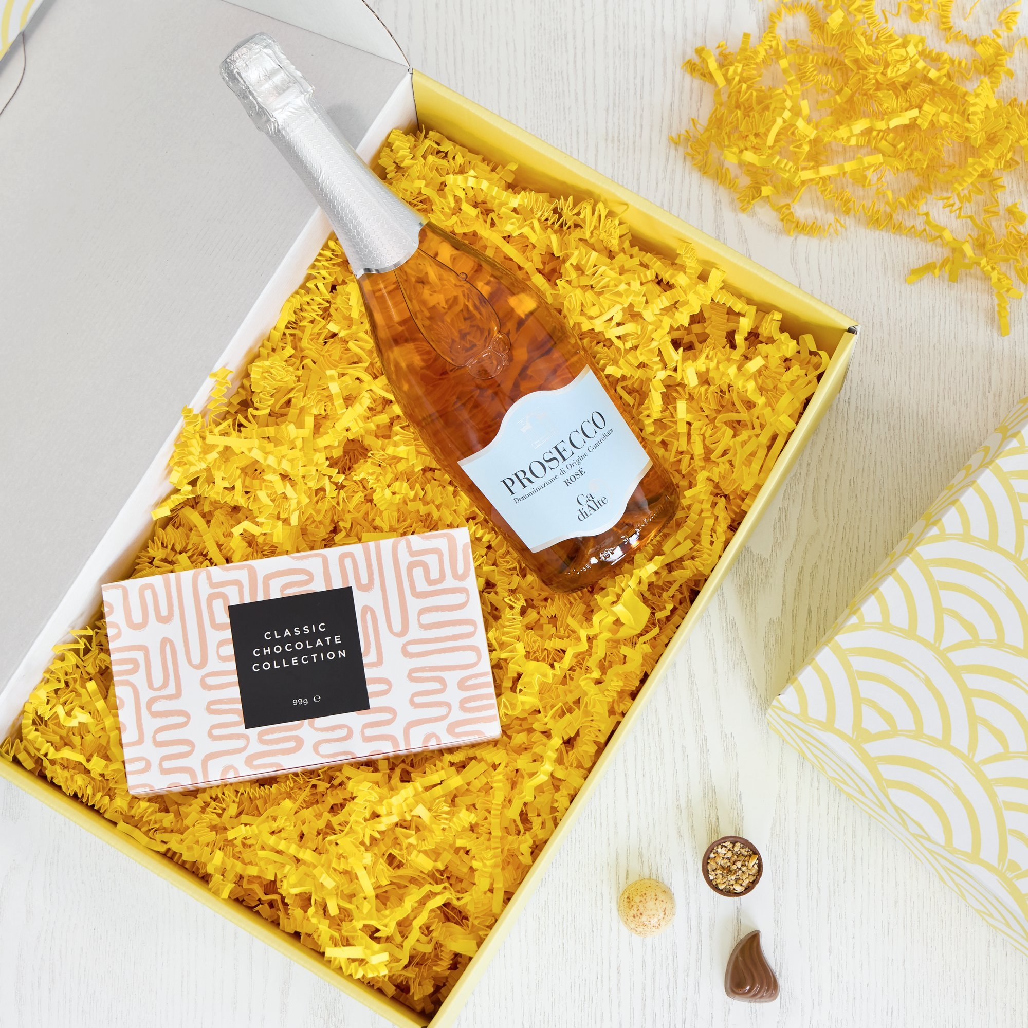 Image 2 of 2 of Sparkling Rosé Prosecco & Belgian Chocolates Gift Set