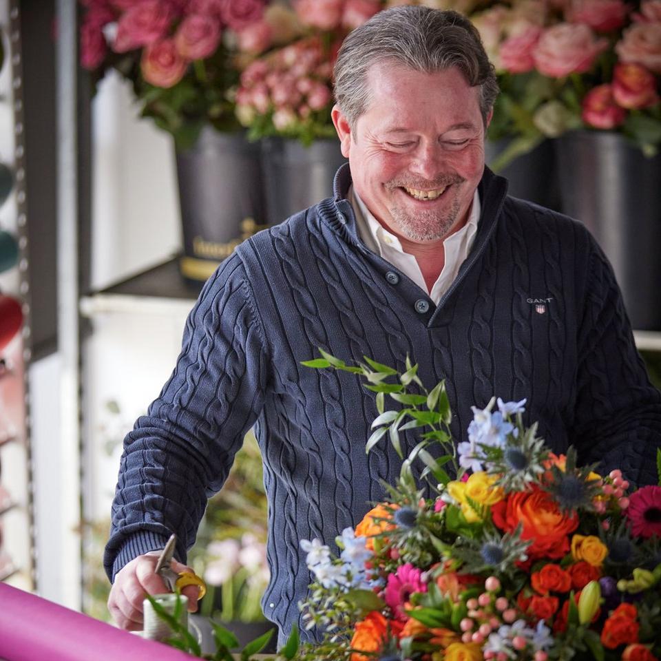 Image 3 of 4 of Brights Happy Birthday Bouquet with chocolates and card