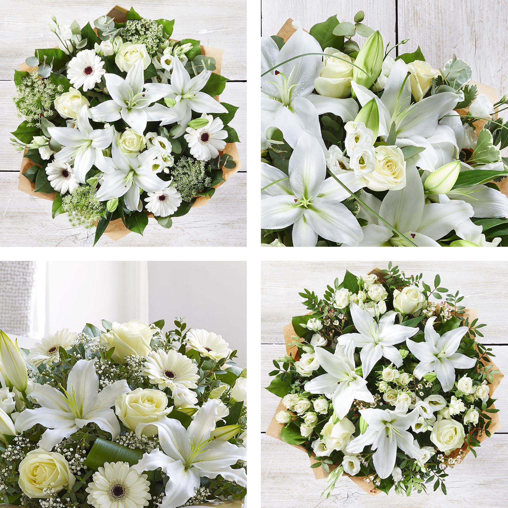 Image 2 of 4 of Birthday White Rose and Lily Bouquet