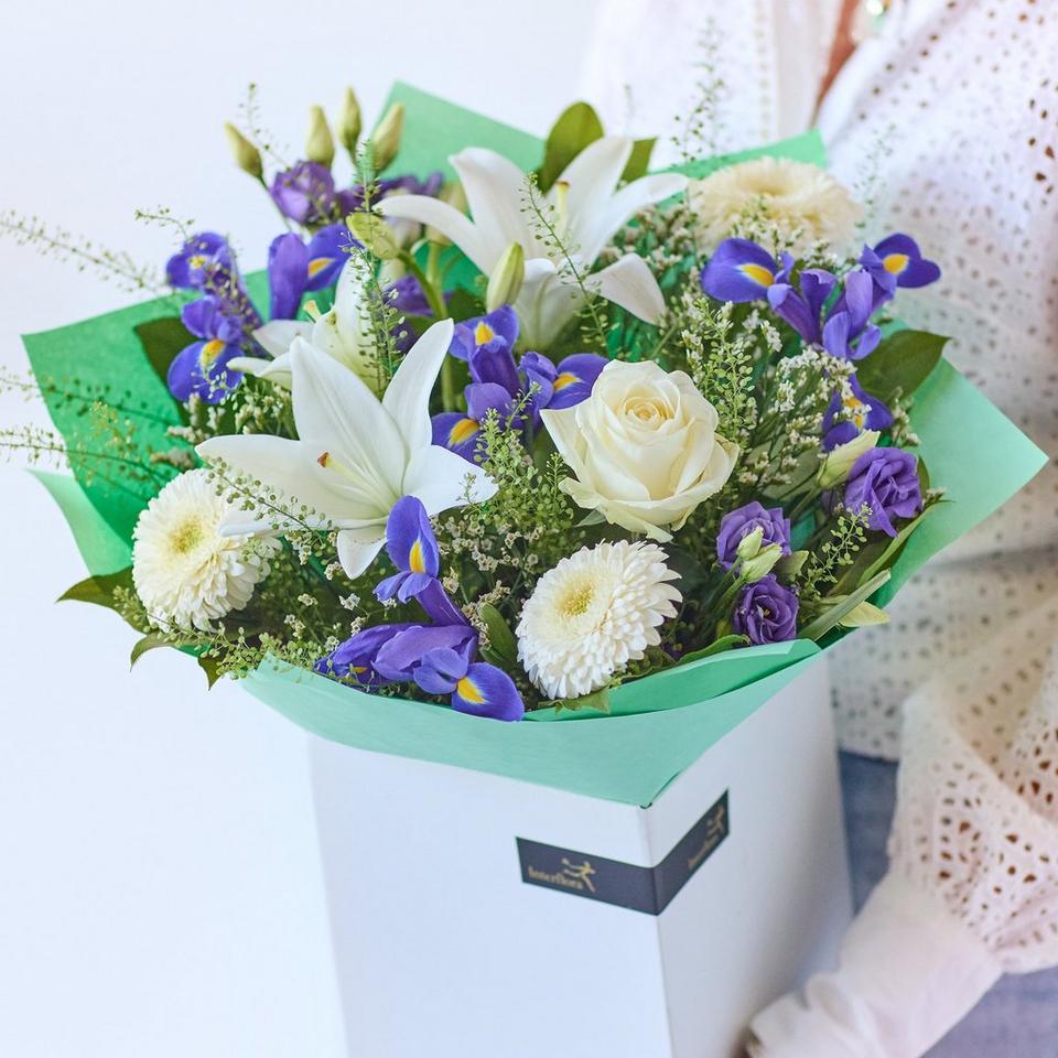 Brilliant Blue and White Bouquet