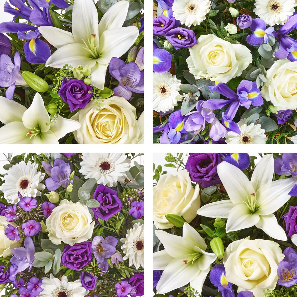 Image 2 of 3 of Brilliant Blue and White Bouquet