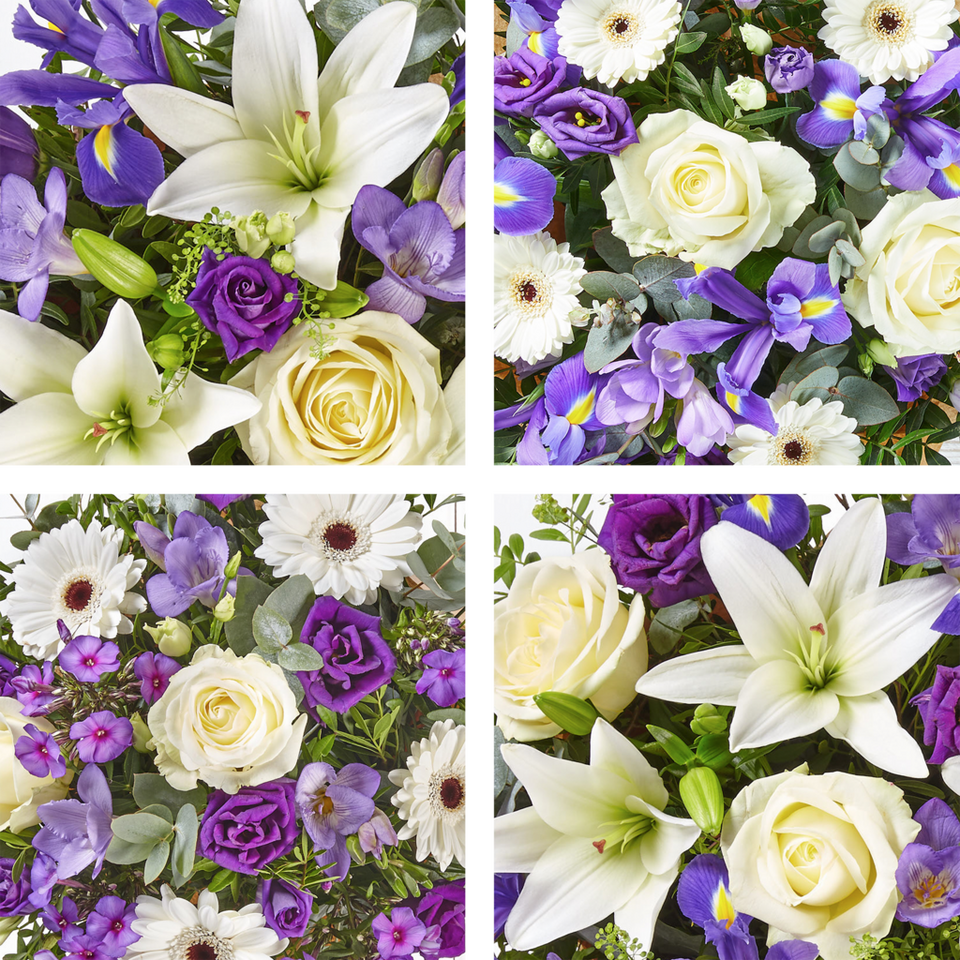 Image 2 of 3 of Brilliant Blue and White Bouquet