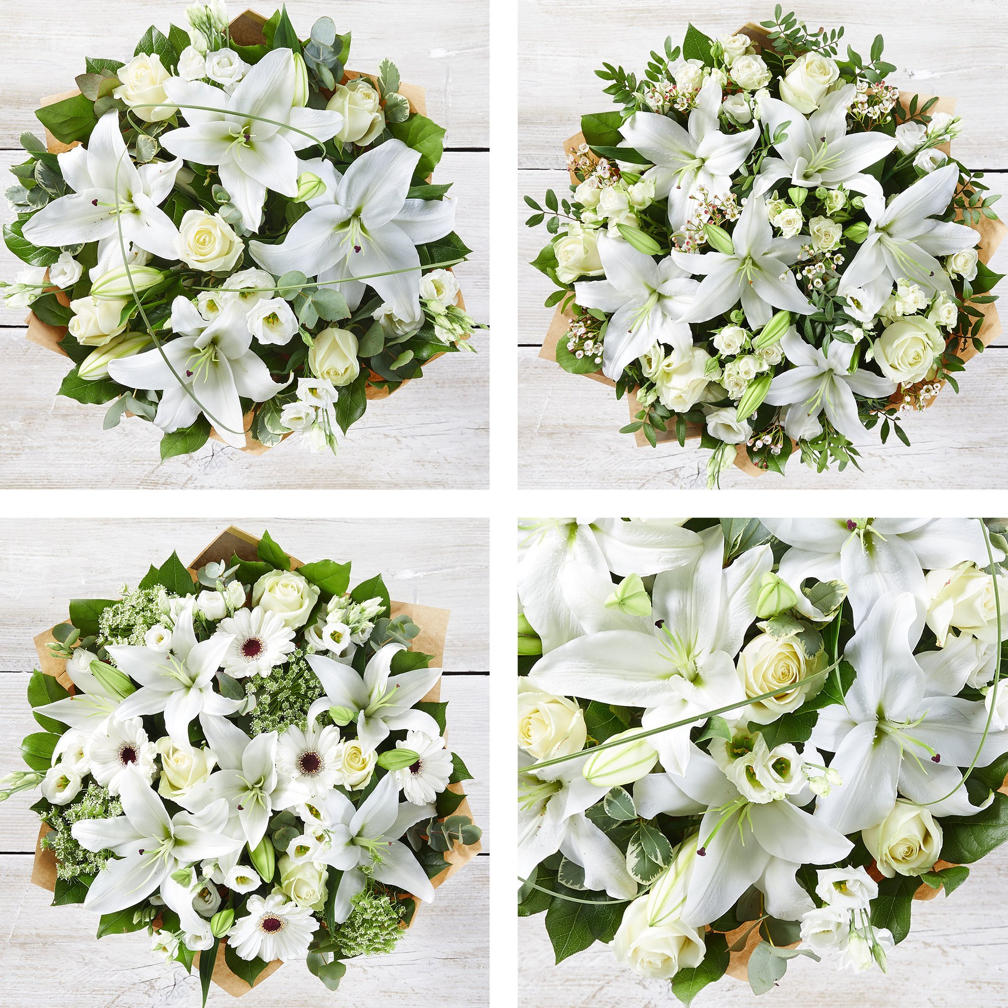 Image 2 of 4 of Sumptuous White Rose and Lily Bouquet
