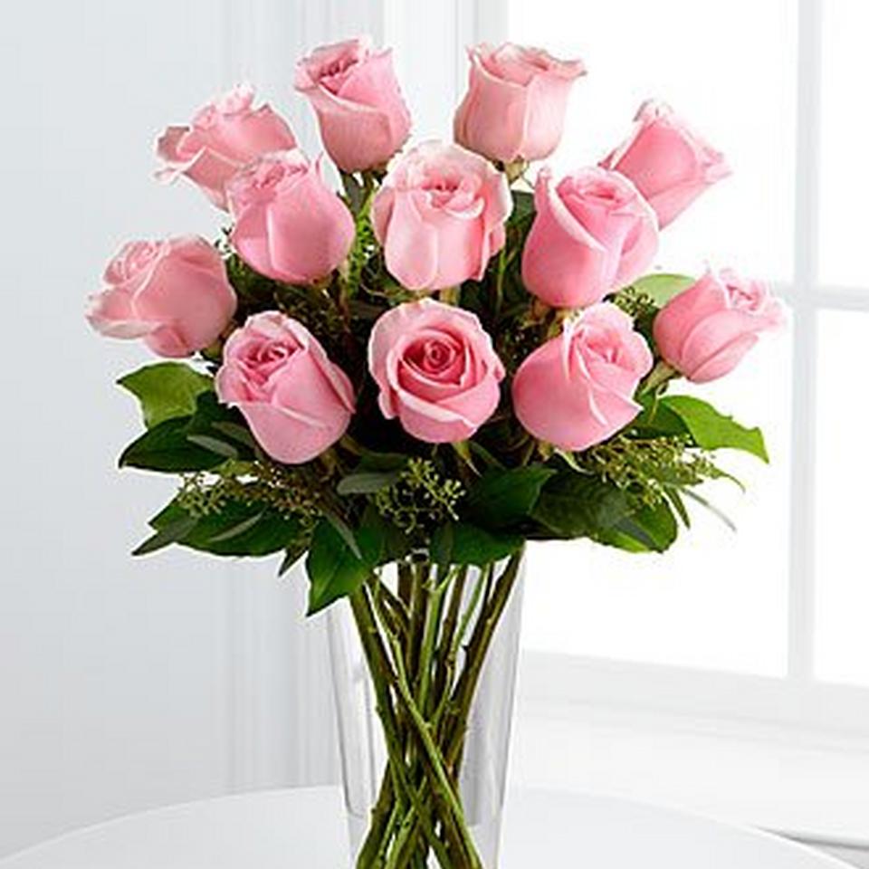 Image 1 of 1 of E8-4304 The Long Stem Pink Rose Bouquet by FTD® - VASE INCLUDED