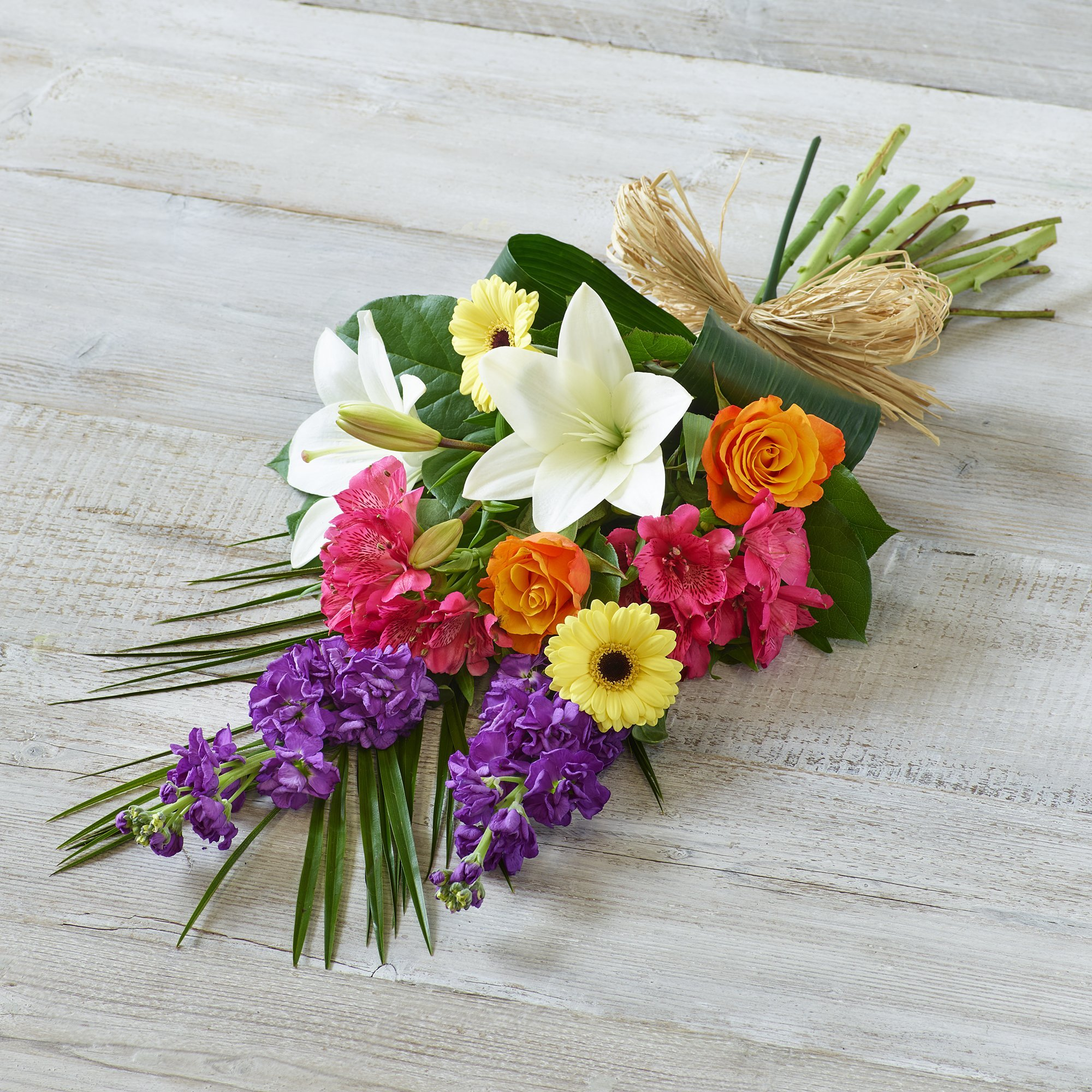 White funeral wreath, Scent & Violet, flowers and gifts