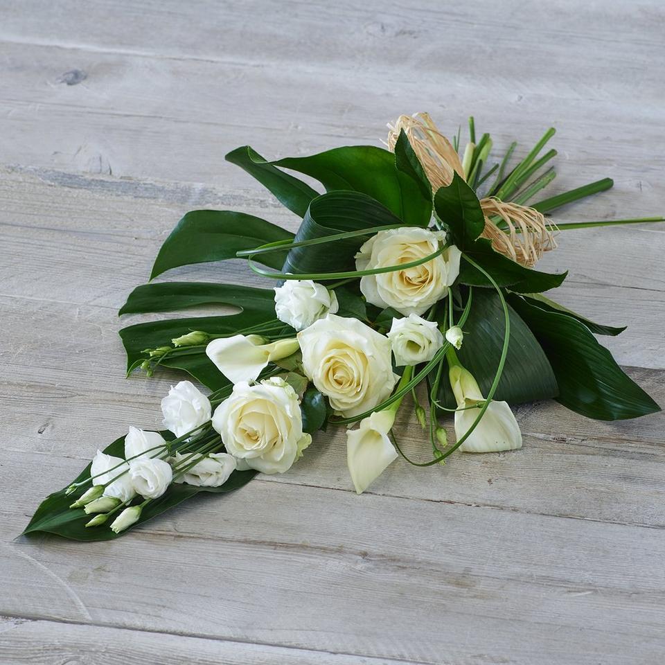 White Rose and Calla Lily Sheaf