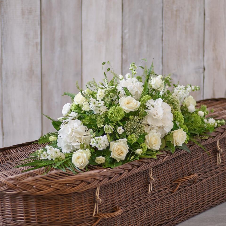 White Casket Spray