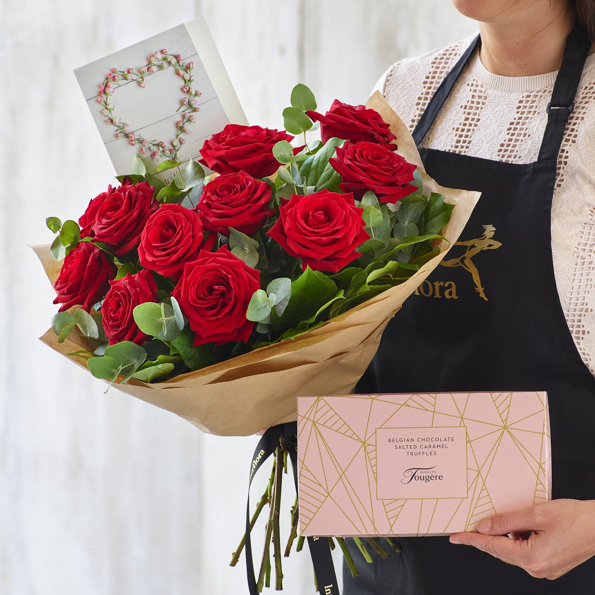 Hand-tied bouquet anniversary gift set image