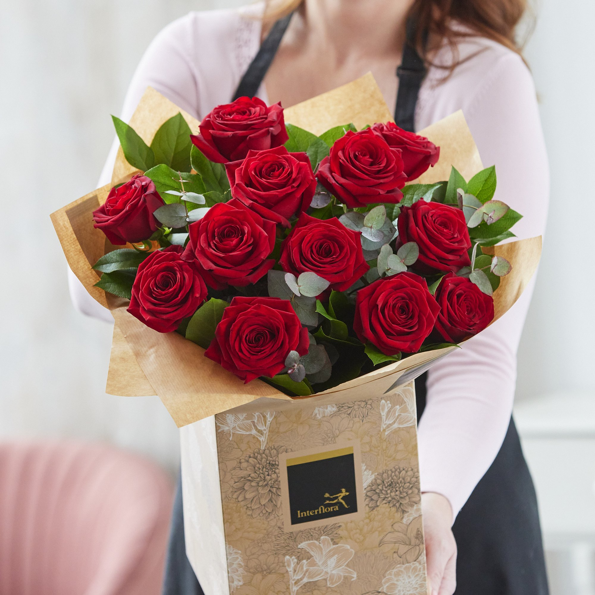 Happy Anniversary 12 Red Rose Hand-tied image