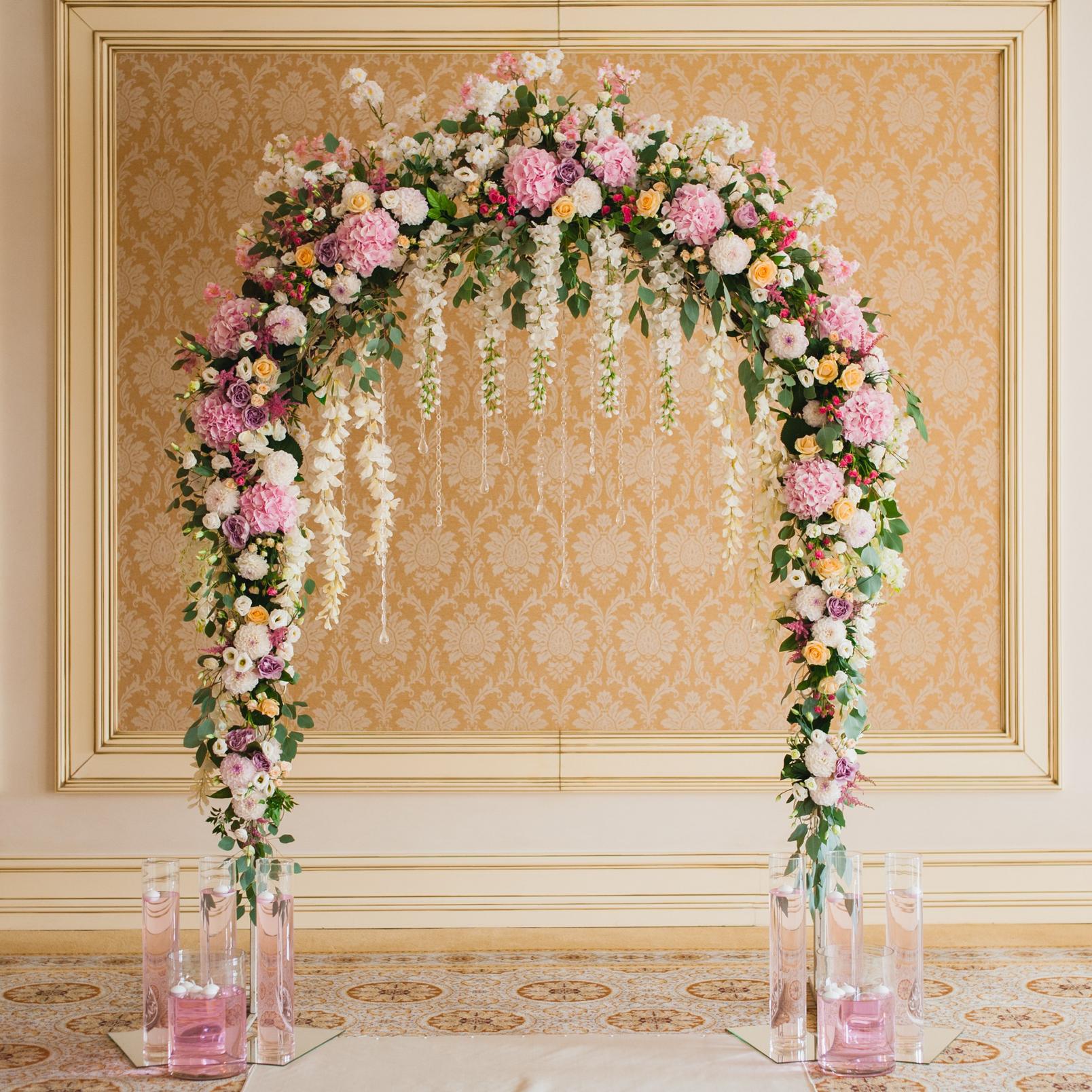 Pink-and-white-flower-arch