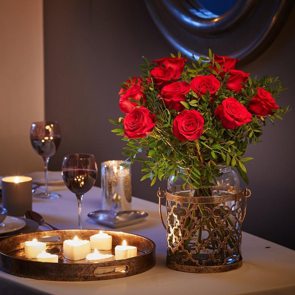 Image 3 of 5 of 12 Red Rose Hand-tied