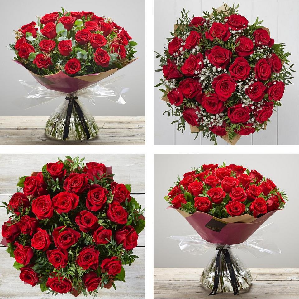 Image 2 of 5 of 24 Red Rose Hand-tied