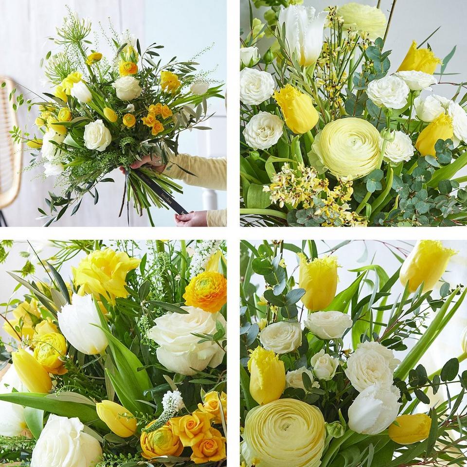 Image 2 of 4 of Luxury Yellow & White Birthday Tulip Bouquet