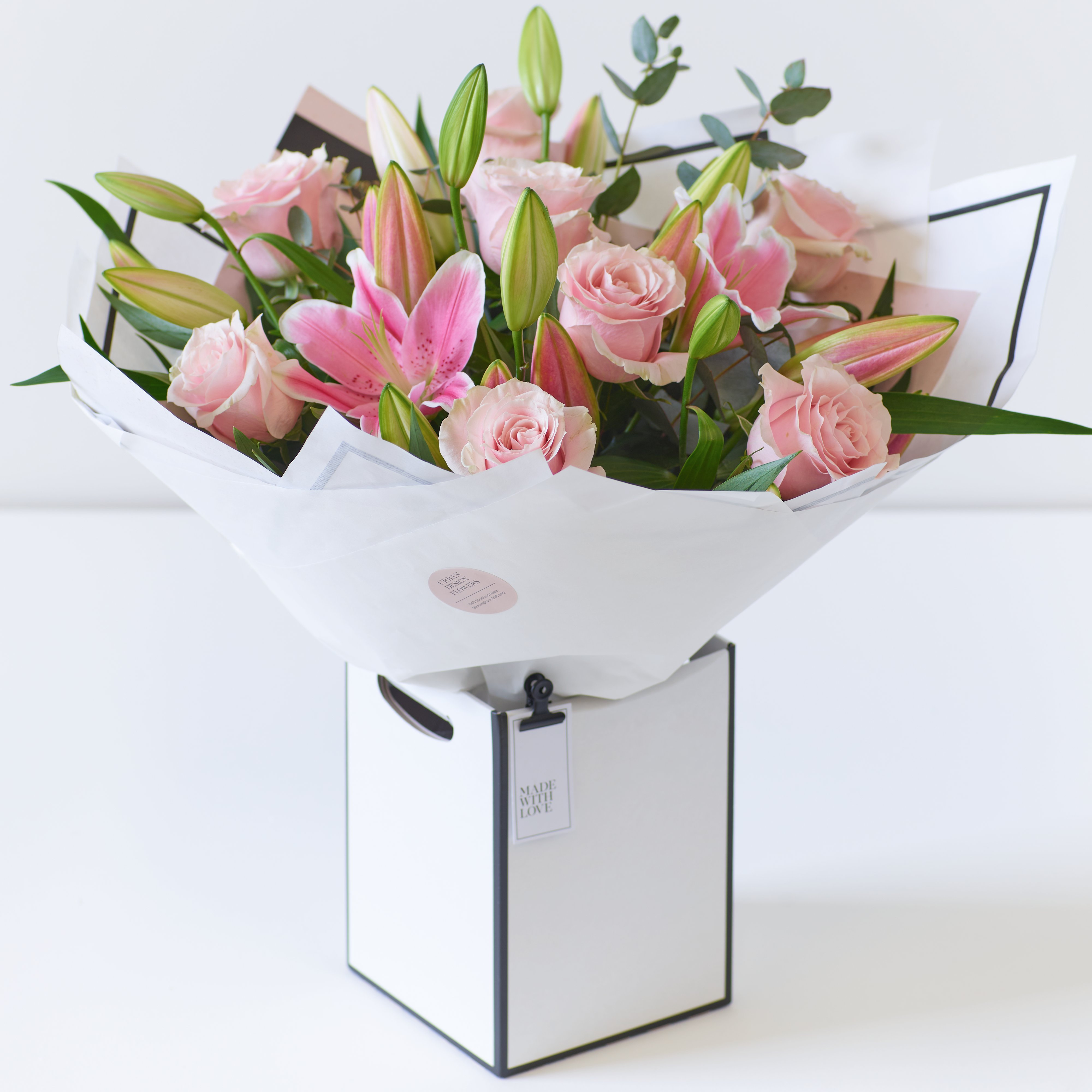Luxury Pink Rose and Lily Bouquet image