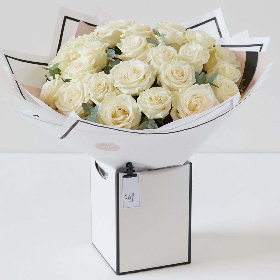 Image 3 of 5 of Luxury White Rose Bouquet