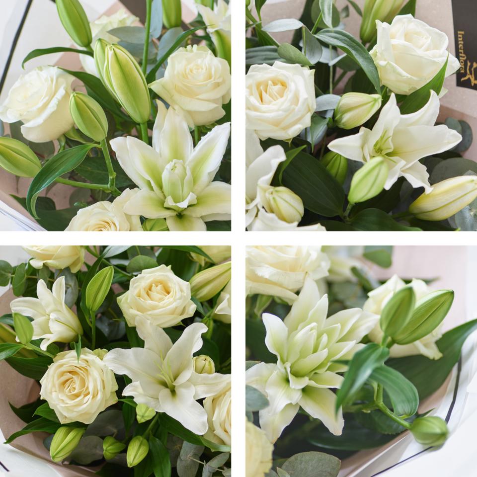 Image 2 of 5 of White Rose and Lily Bouquet