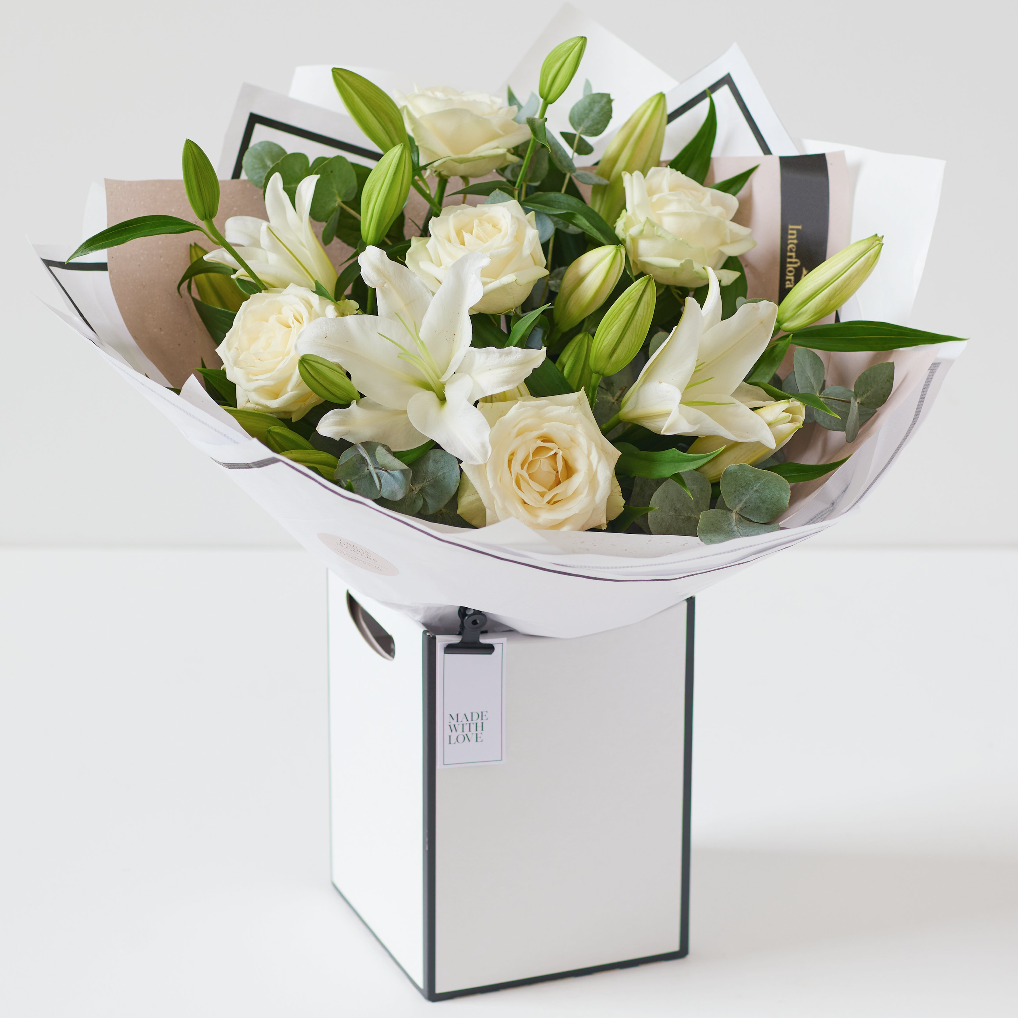 White Rose and Lily Bouquet image
