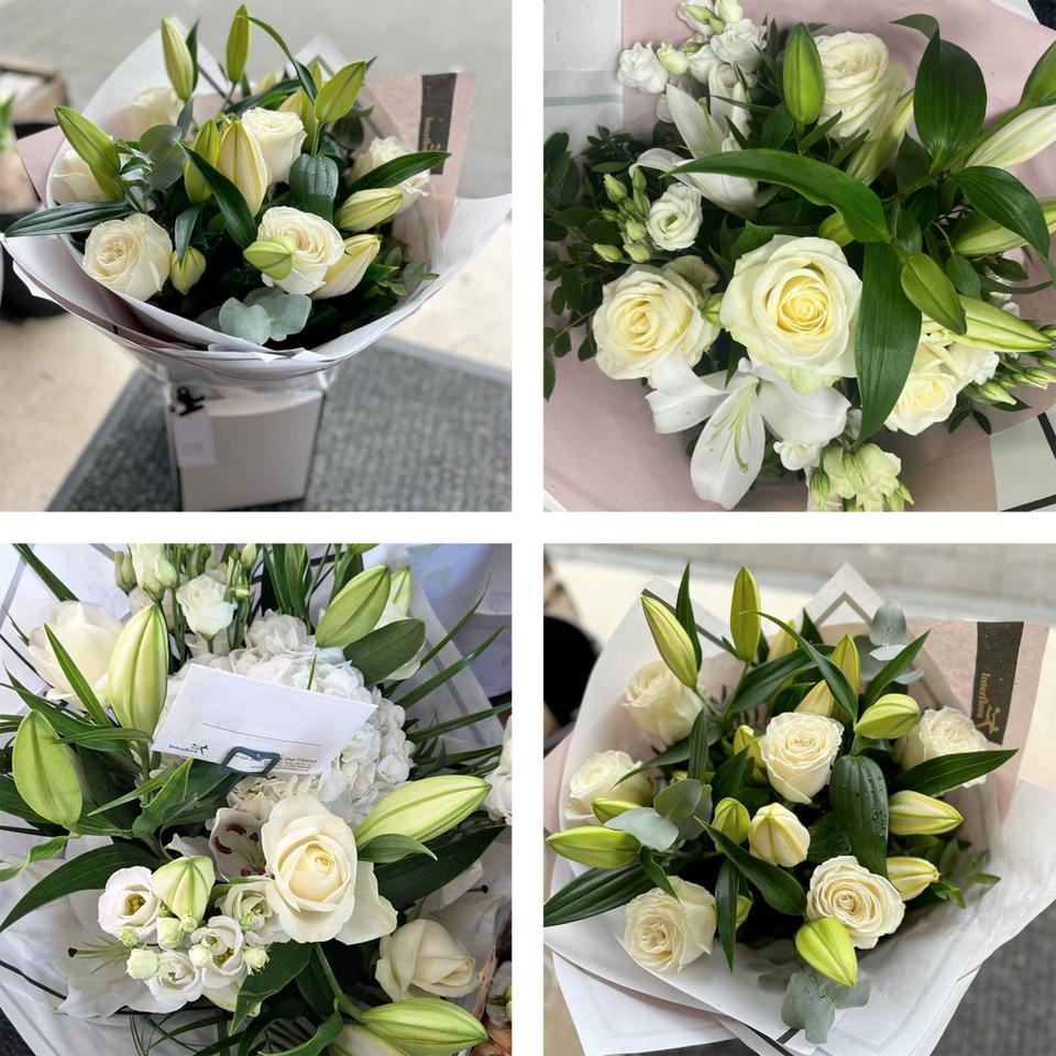 Image 2 of 6 of White Rose and Lily Bouquet