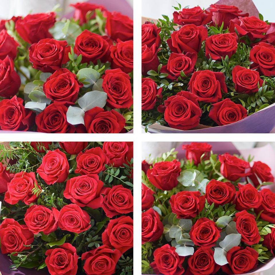 Image 2 of 5 of Sumptuous Large-headed 18 Red Rose Bouquet