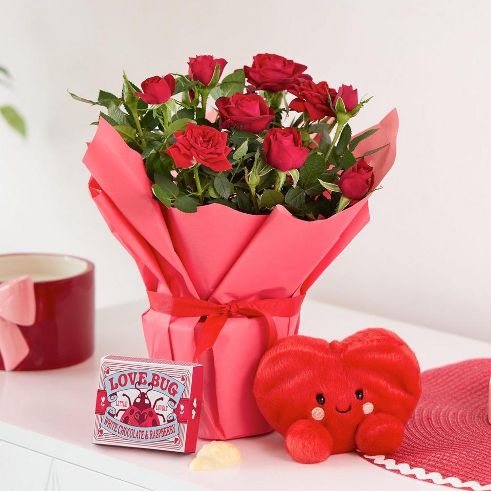 Gift Wrapped Red Rose Bundle
