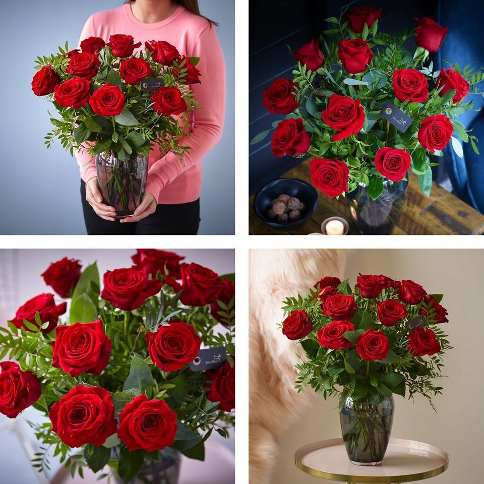 Image 2 of 5 of Luxury Dozen Red Roses with vase