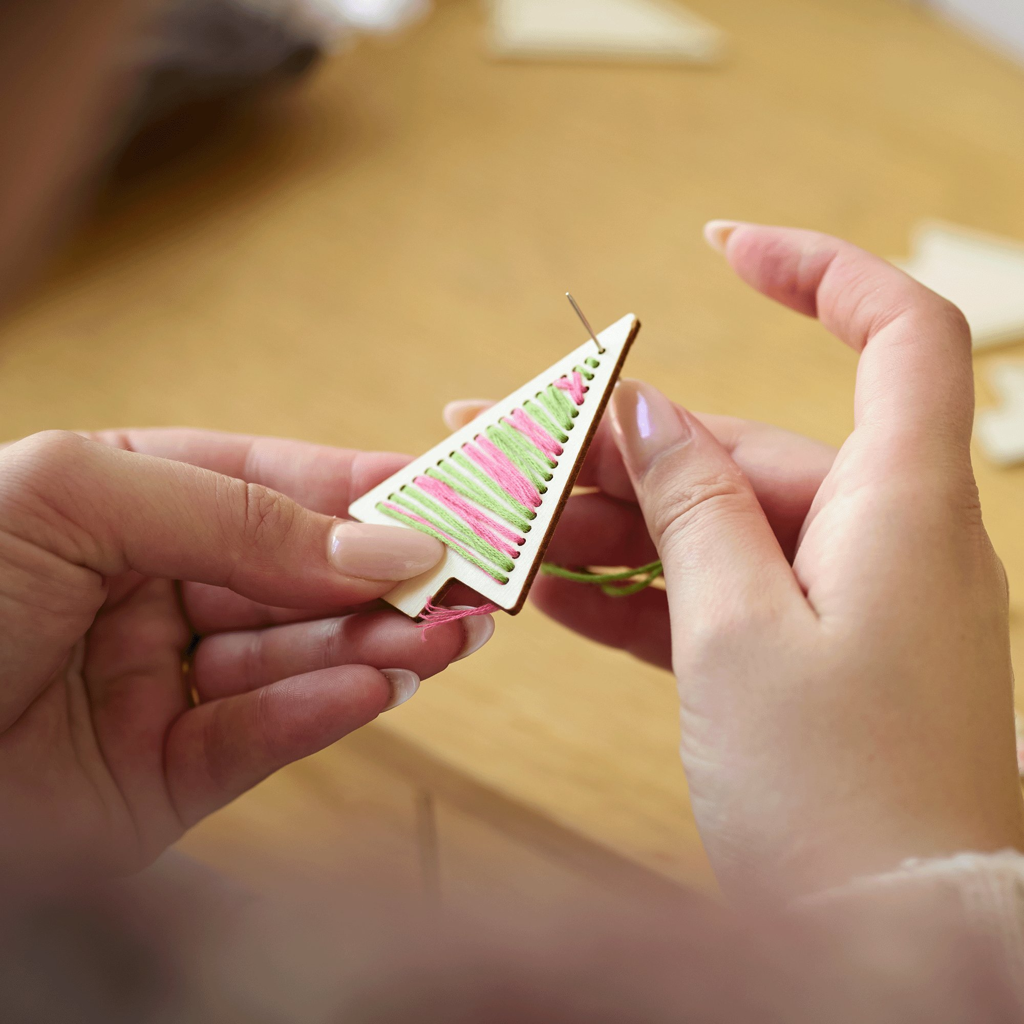 Craft your own stitched tree decorations