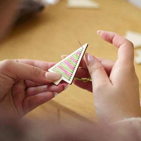 Craft your own stitched tree decorations