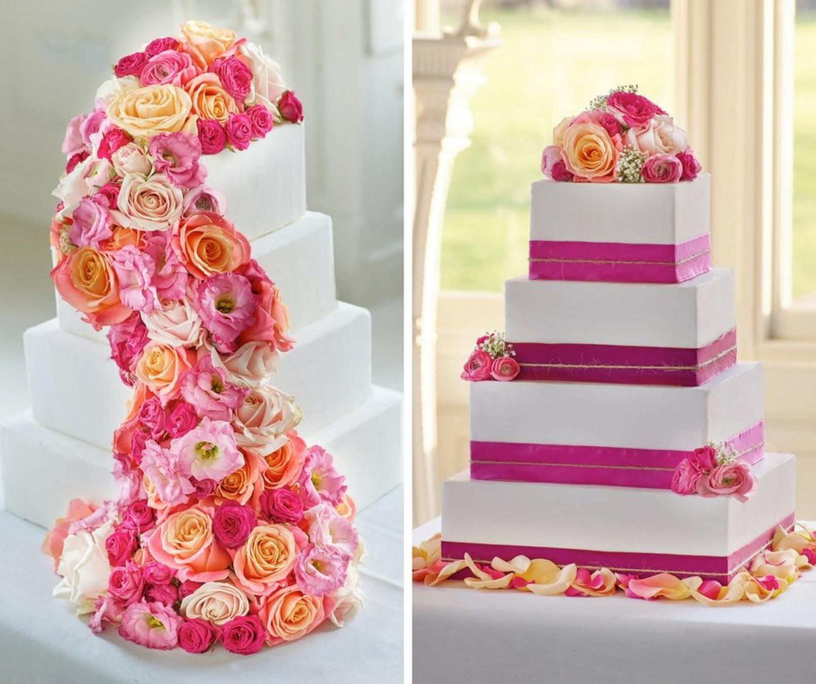 Wedding Cakes Decorated with Real Flowers | Interflora